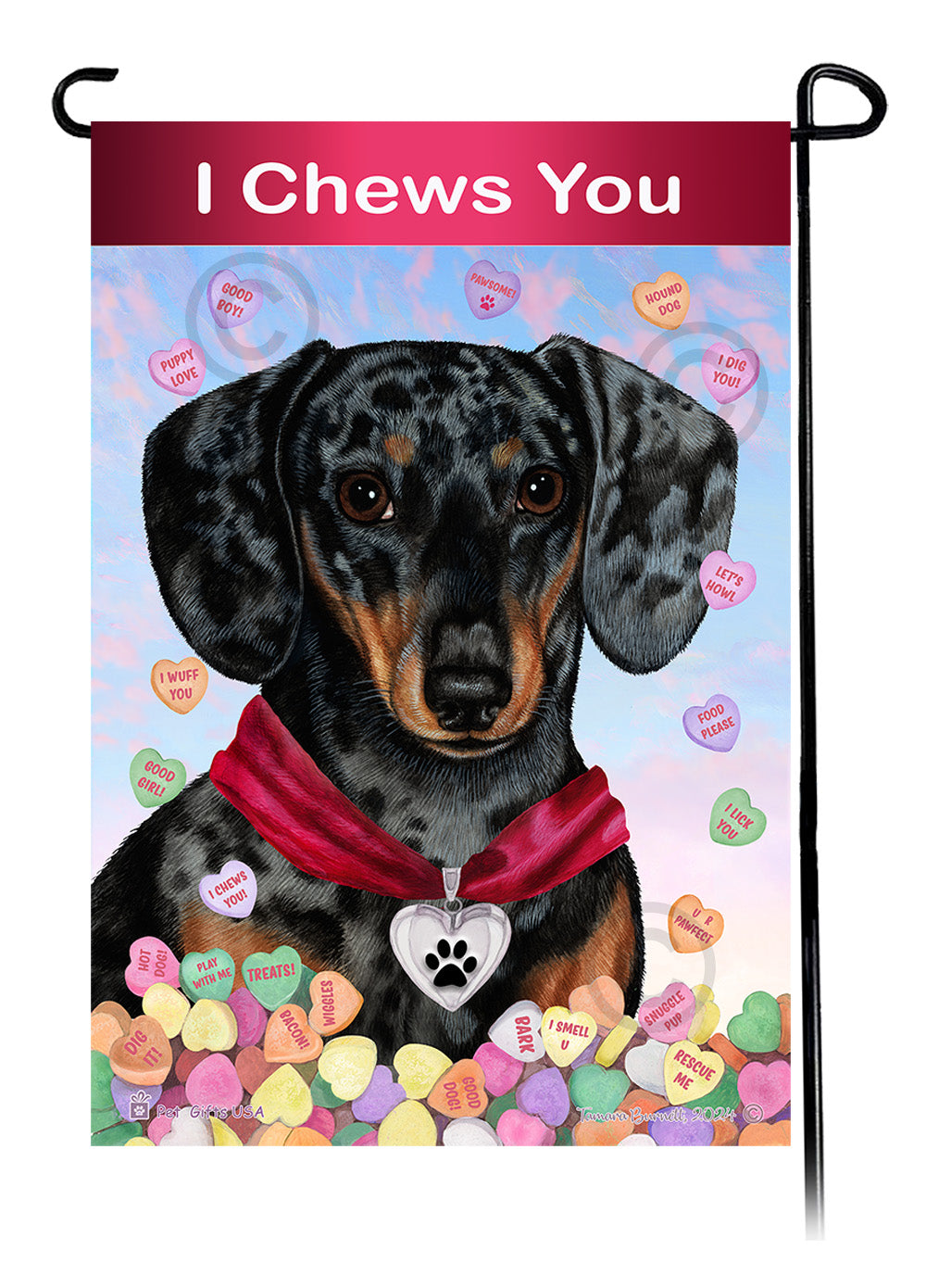 Dachshund Valentine Sweetheart - Garden Flag