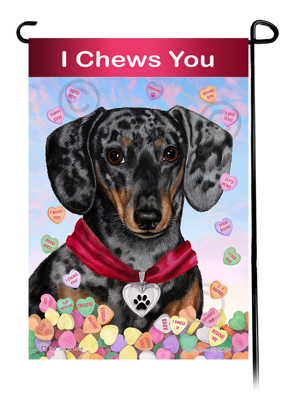 Dachshund Valentine Sweetheart - Garden Flag