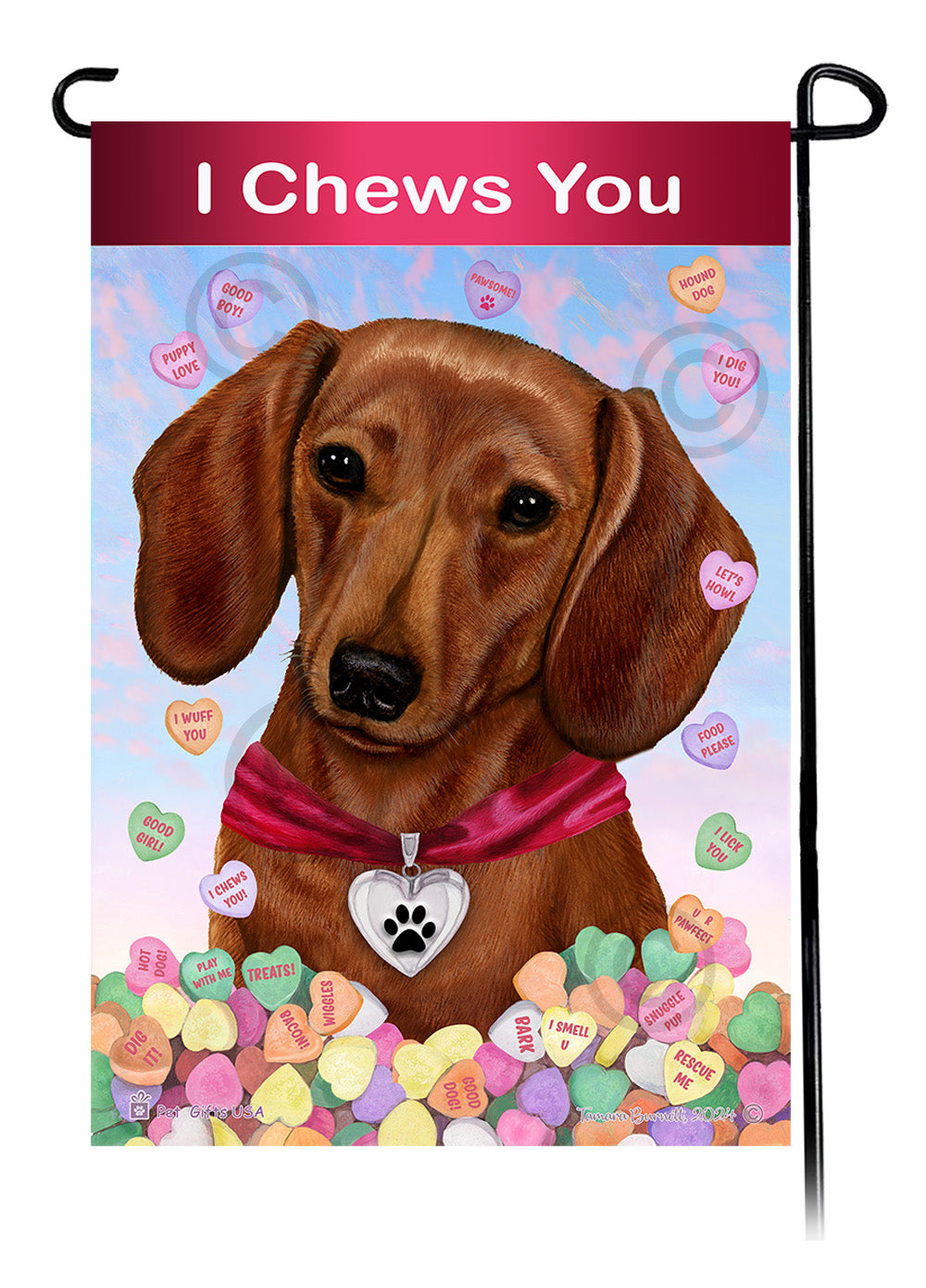 Dachshund Valentine Sweetheart - Garden Flag