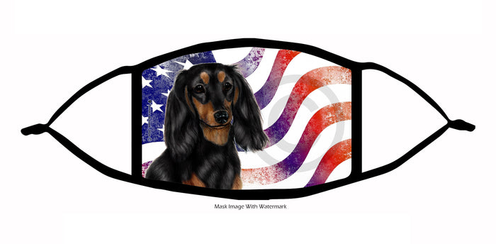 Dachshund (Longhaired Black and Tan) Face Mask