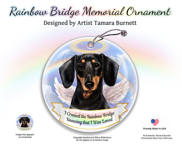 Dachshund Short Haired Rainbow Bridge Memorial Ornament