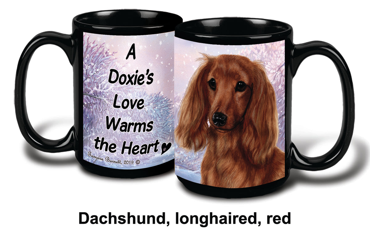 Dachshund Sh Red Winter Mug 15 oz