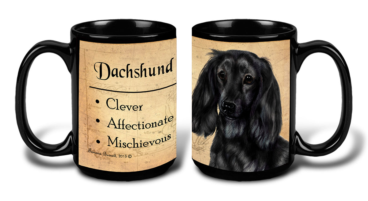 Dachshund Longhaired Black - My Faithful Friends Mug 15 oz