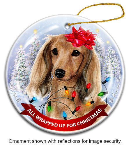 Dachshund Long Hair Cream Ornament