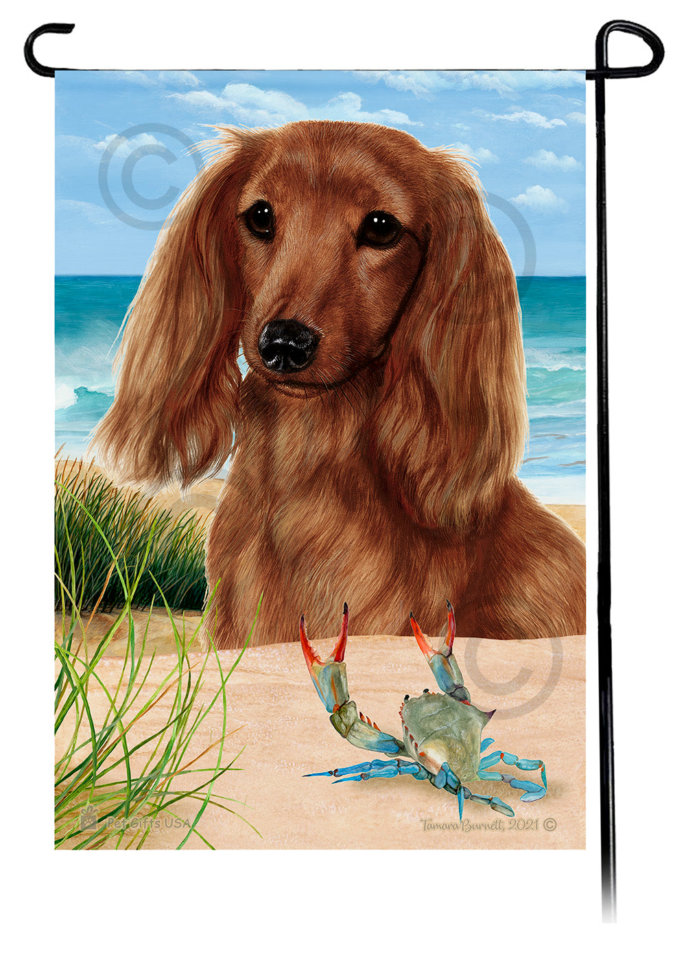 Dachshund Summer Flowers Garden Flag