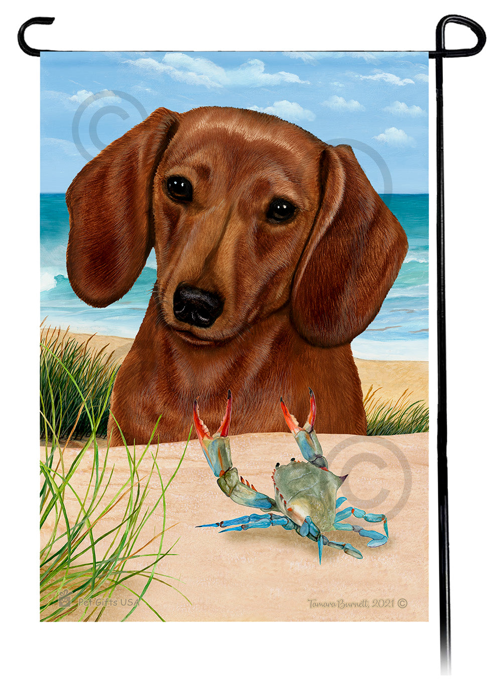 Dachshund Summer Flowers Garden Flag