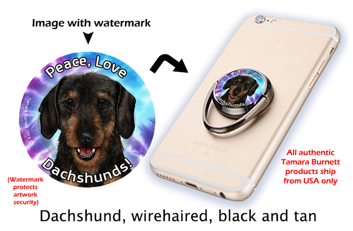 Wire-Haired Dachshund Black and Tan Phone Stand