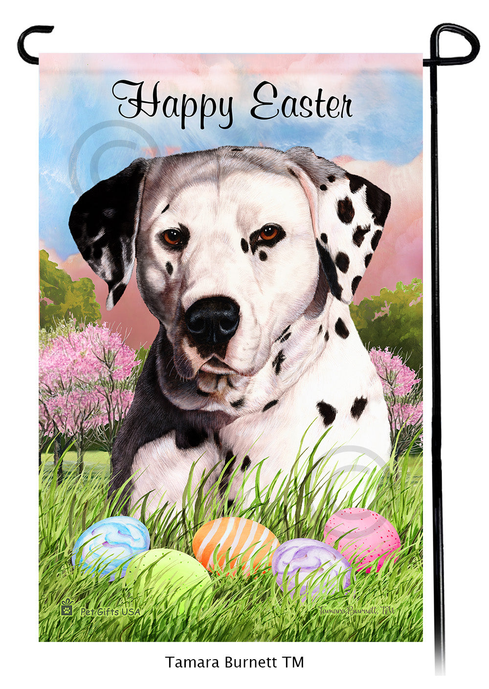 Dalmatian Happy Easter Garden Flags