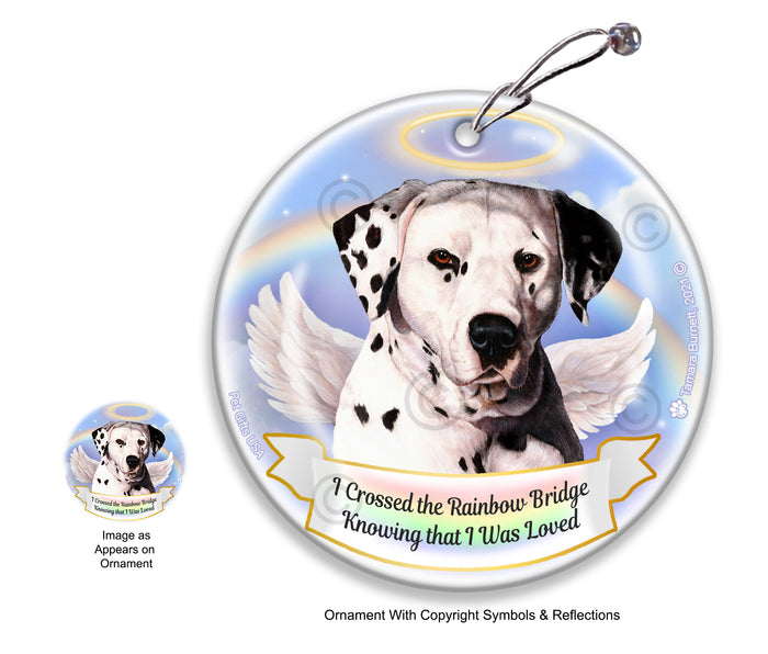 Dalmatian Black and White Rainbow Bridge Memorial Ornament