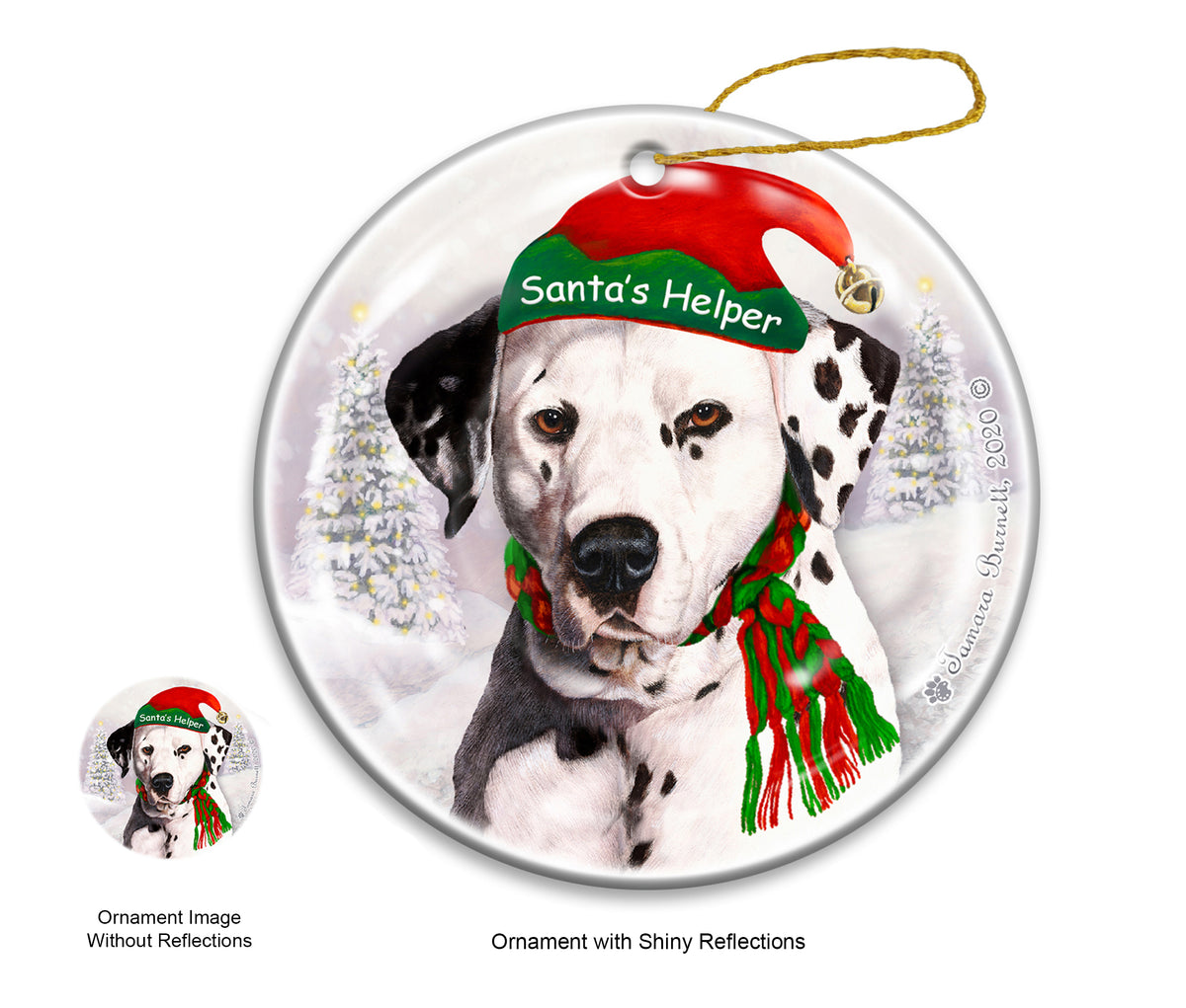 Dalmatian Black and White - Santa's Helper Ornament