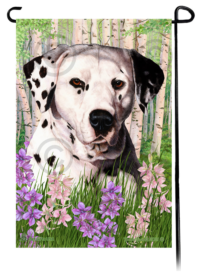 Dalmatian Spring Flowers Garden Flags