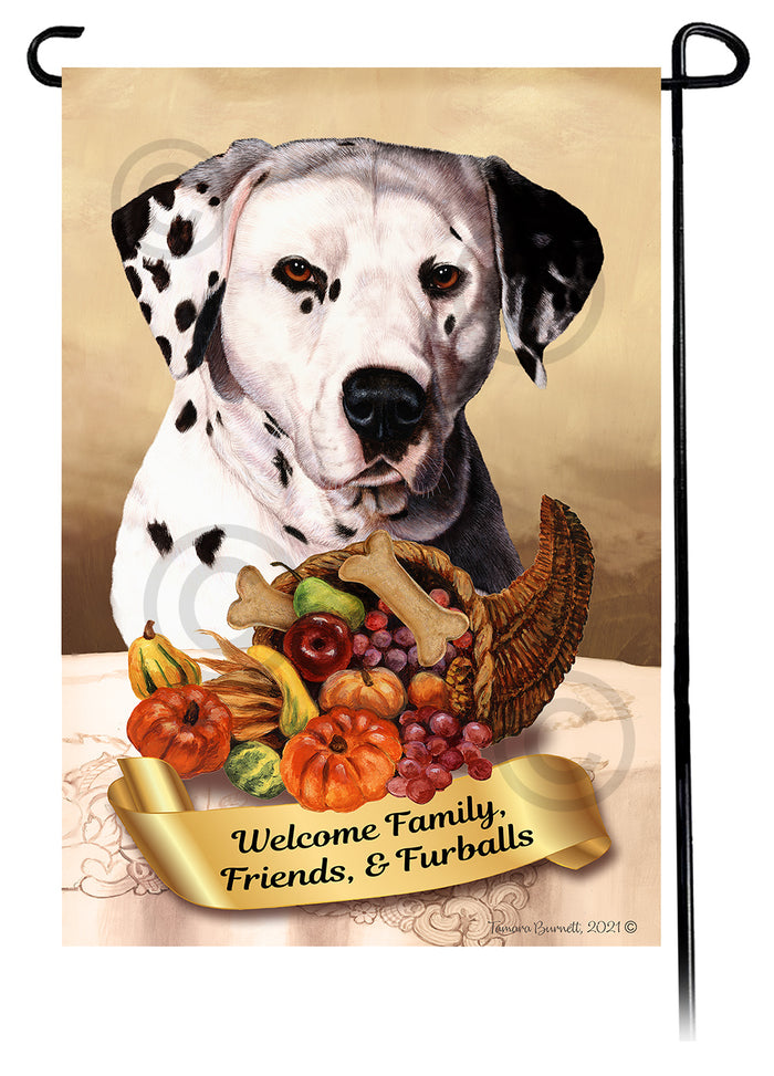 Dalmatian Thanksgiving Garden Flags