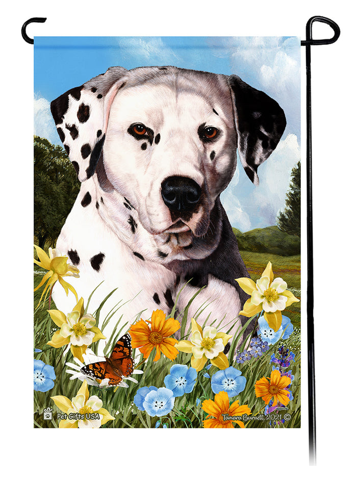 Dalmatian Summer Flowers Garden Flags