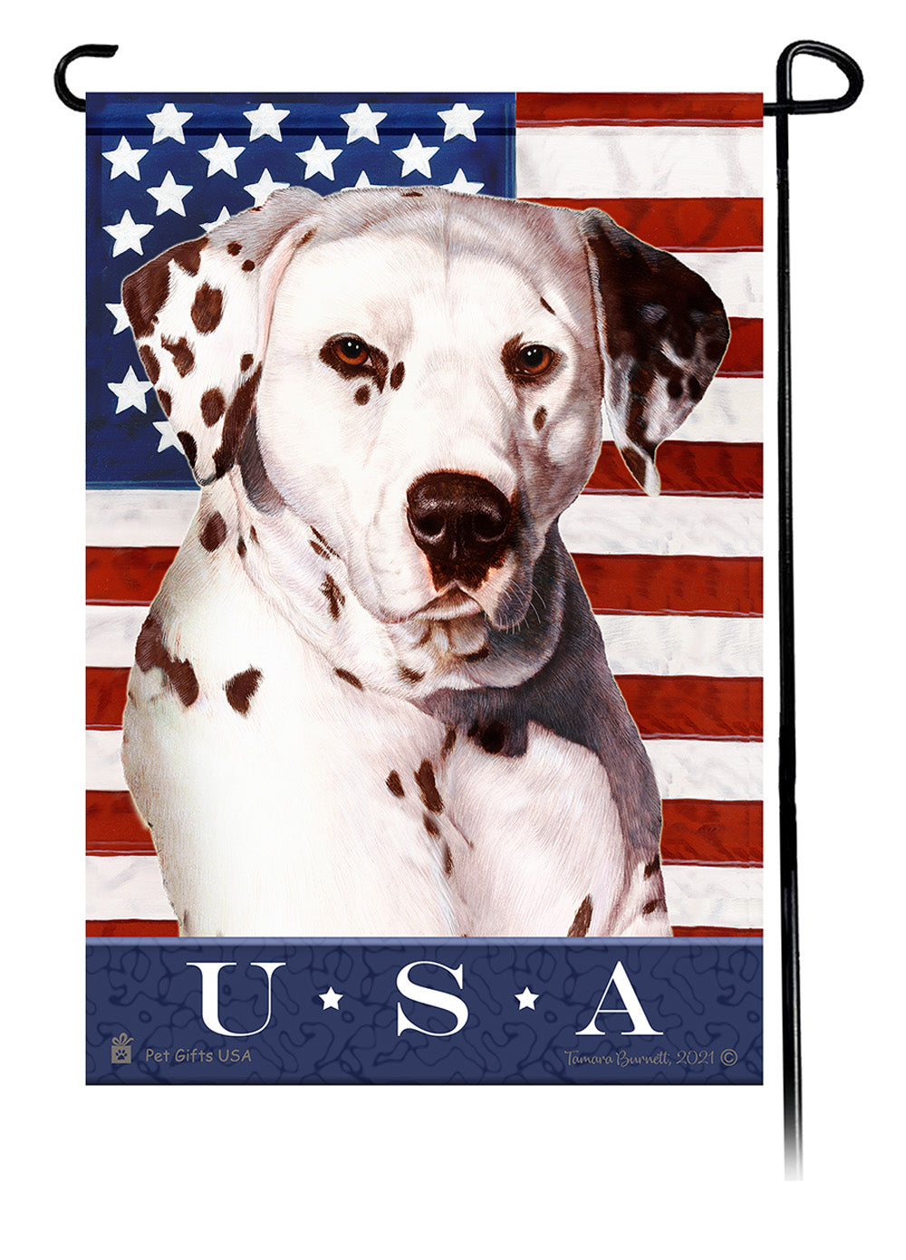 Black & White Hooded Rat True Blue - Garden Flag