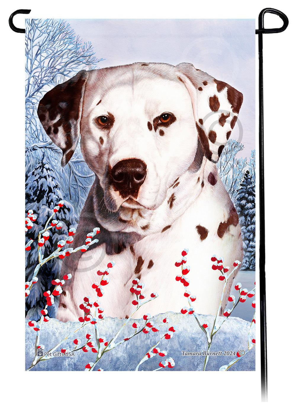 Dalmatian Winterberries - Garden Flag