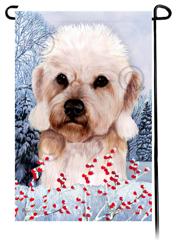 Dandie Dinmont Terrier Winterberries Garden Flags