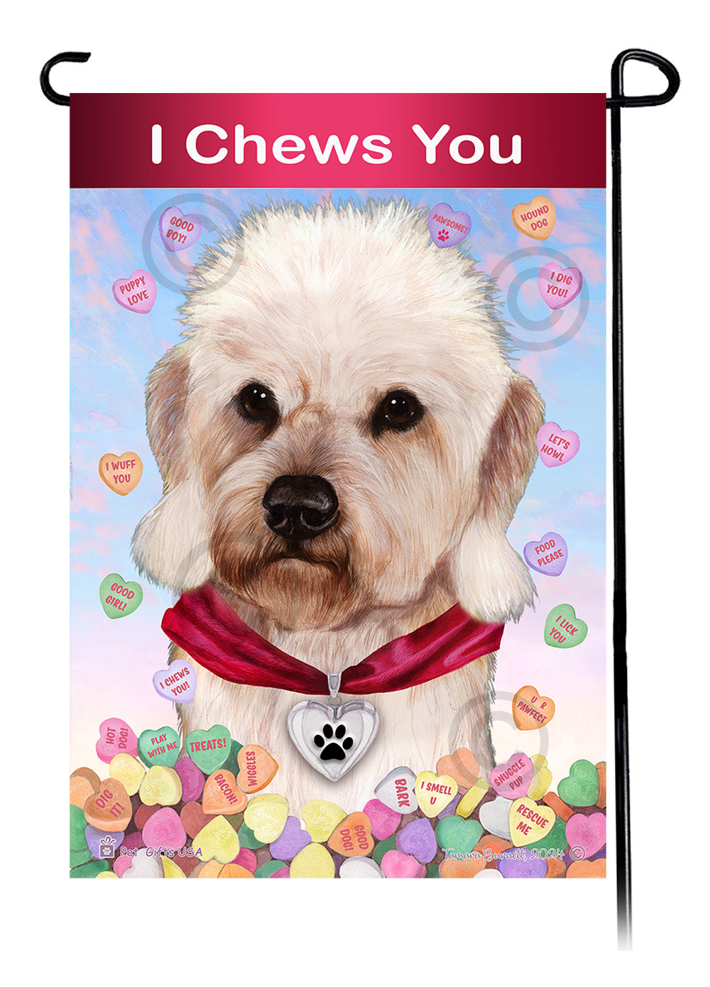 Dandie Dinmont Terrier Valentine Sweetheart Garden Flags