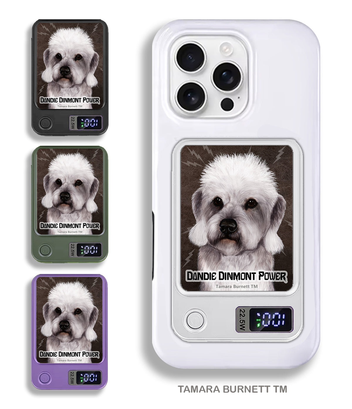 Dandie Dinmont Terrier Pepper Phone Bank Wireless Charger