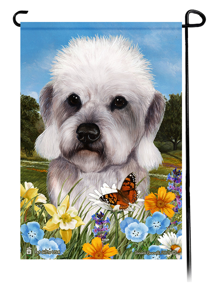 Dandie Dinmont Terrier Summer Flowers Garden Flags