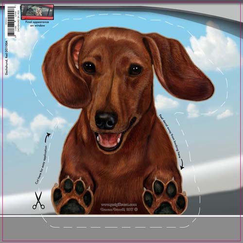 Dachshund Red Window Cling