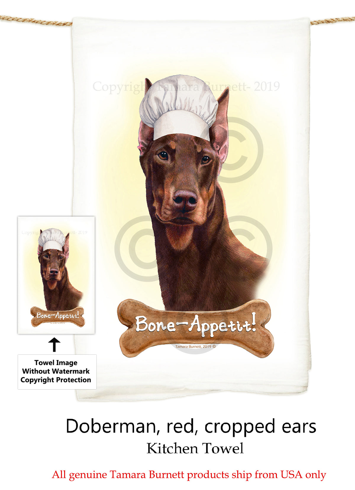 Doberman Pinscher Flour Sack Towel