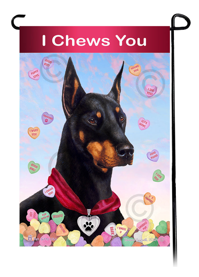 Doberman Pinscher Valentine Sweetheart Garden Flags