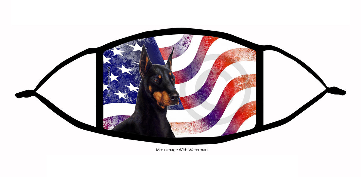 Doberman Pinscher (Black and Tan, Cropped) Face Mask