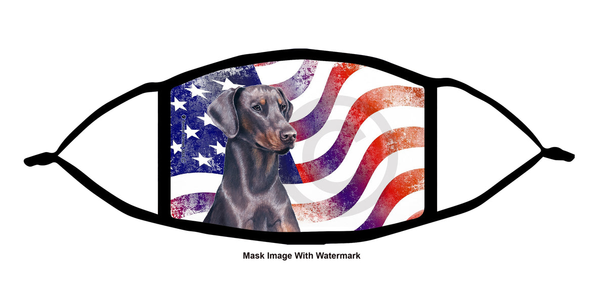Doberman Pinscher (Blue, Uncropped) Face Mask