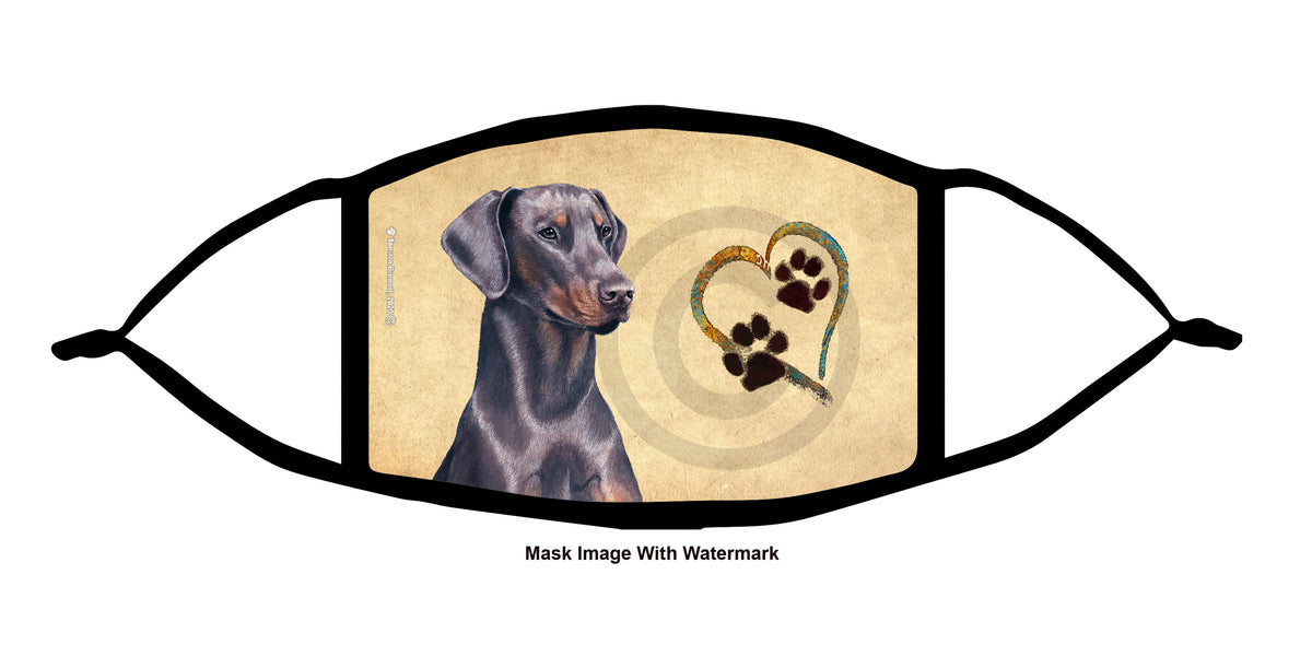 Doberman (Blue, Uncropped) Face Mask