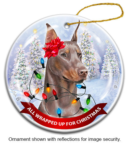 Doberman Cropped Fawn Ornament
