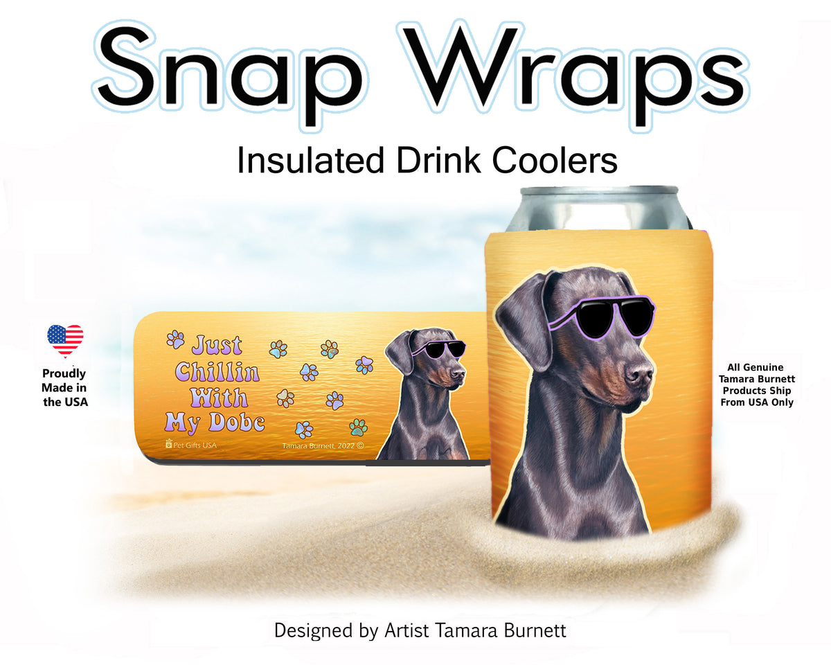 Doberman Blue Uncropped Snap Wrap Cozy