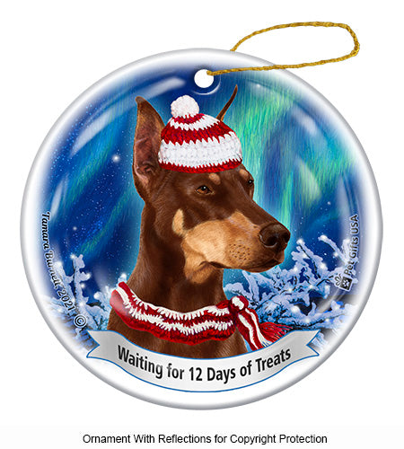 Doberman Cropped Red Ornament