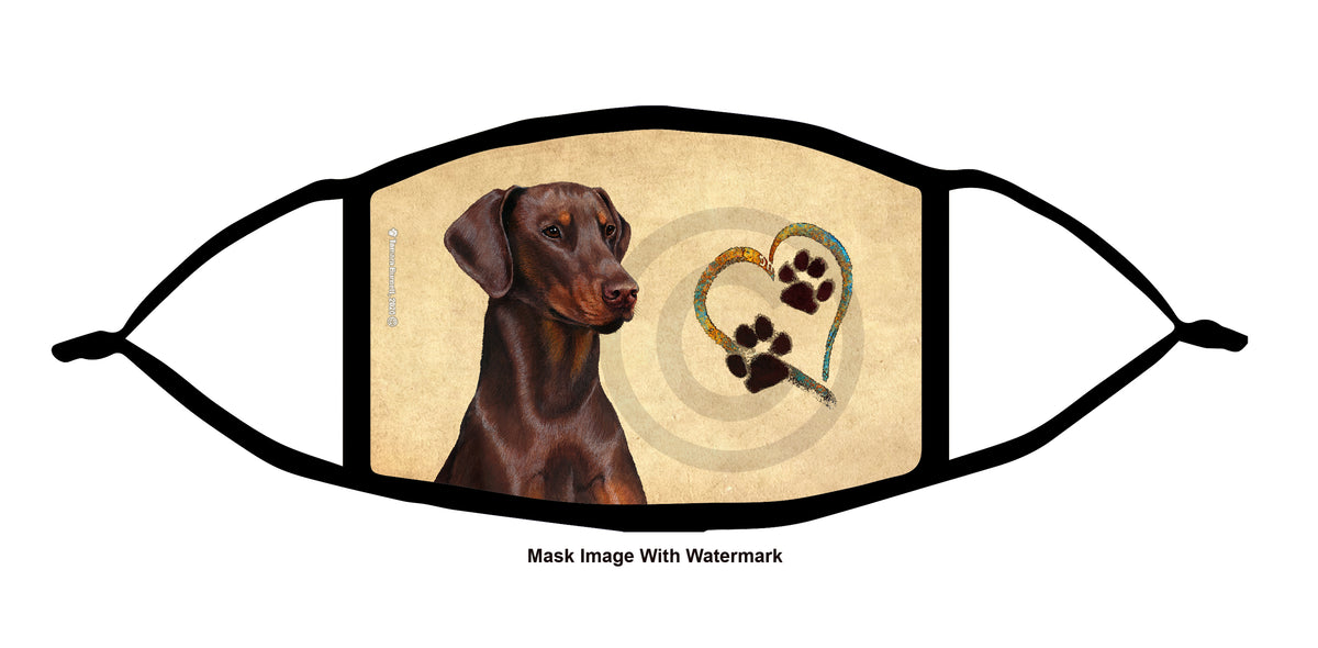 Doberman (Red, Uncropped) Face Mask