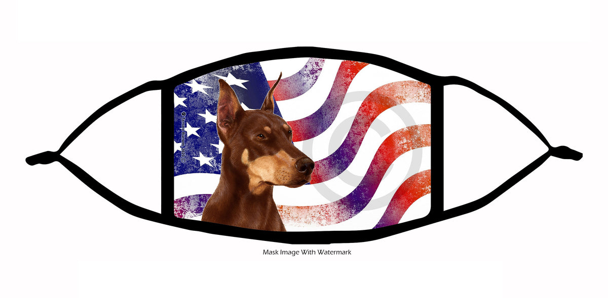 Doberman Pinscher (Red, Cropped) Face Mask