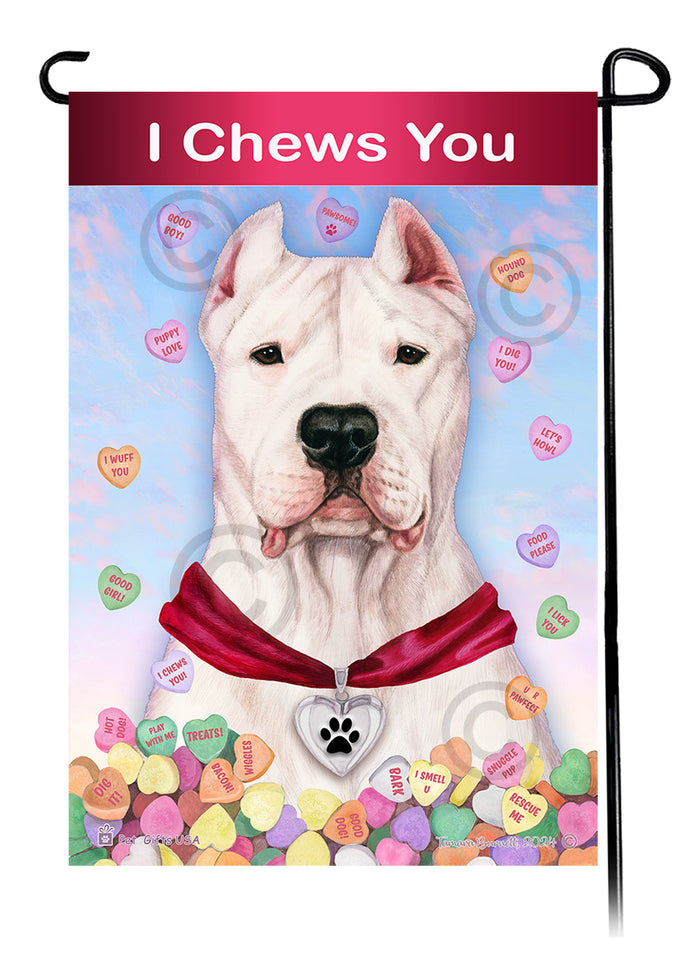 Dogo Argentino Valentine Sweetheart Garden Flags