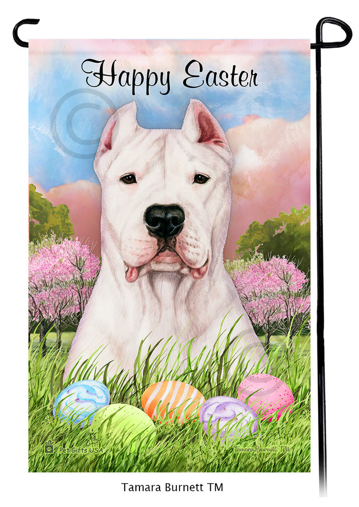 Dogo Argentino Happy Easter Garden Flags