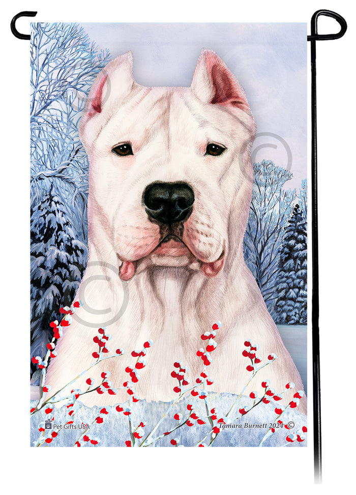 Dogo Argentino Winterberries Garden Flags