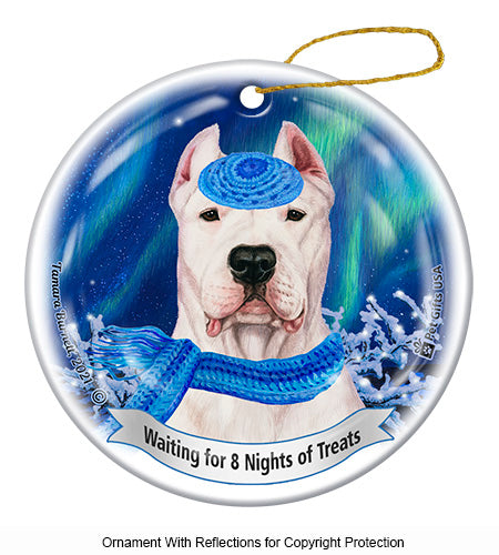 Dogo Argentino Cropped Hanukkah Ornament