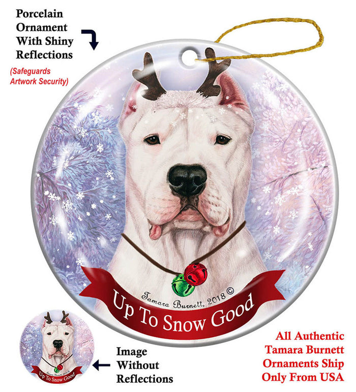 Dogo Argentino Cropped - Up To Snow Good Ornament