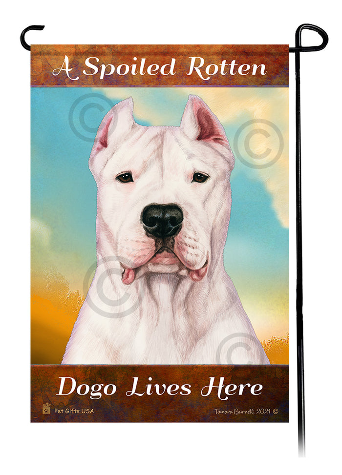 Dogo Argentino Spoiled Rotten Garden Flags
