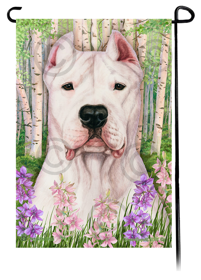 Dogo Argentino Spring Flowers Garden Flags