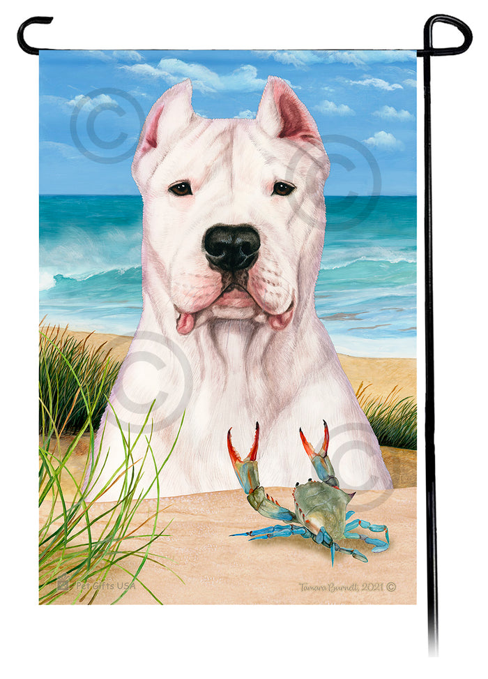 Dogo Argentino Summer Flowers Garden Flag
