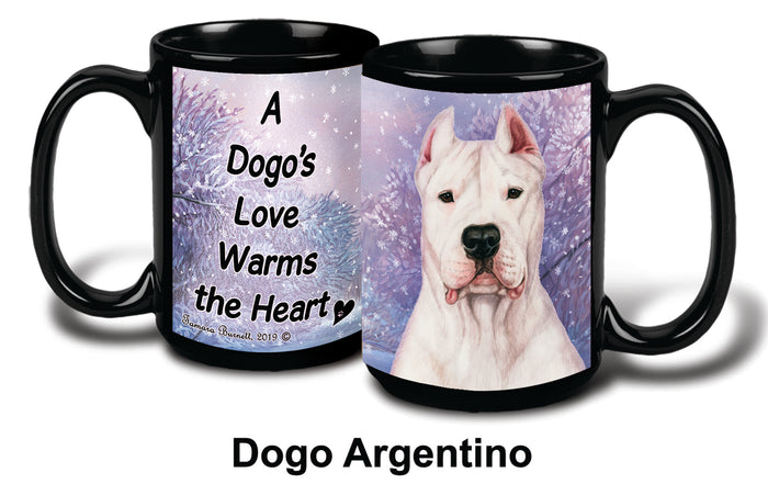 Dogo Argentino Cropped Winter Mug 15 oz
