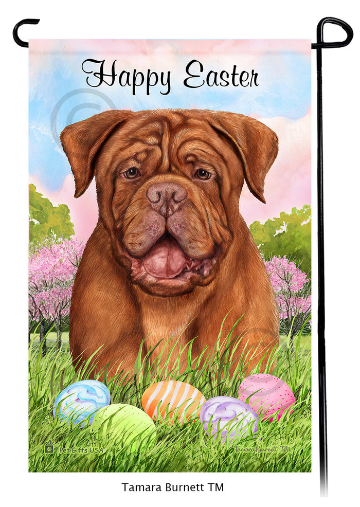 Dogue de Bordeaux Happy Easter Garden Flags