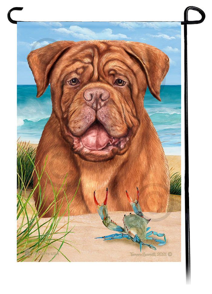 Dogue de Bordeaux Summer Flowers Garden Flag