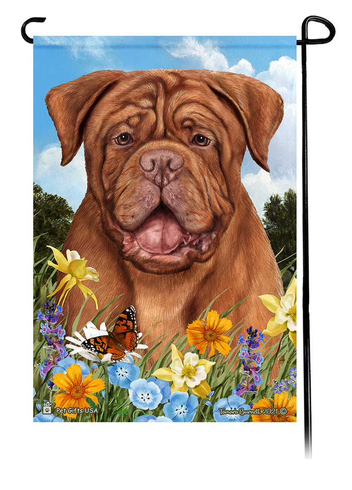 Dogue de Bordeaux Summer Flowers Garden Flags
