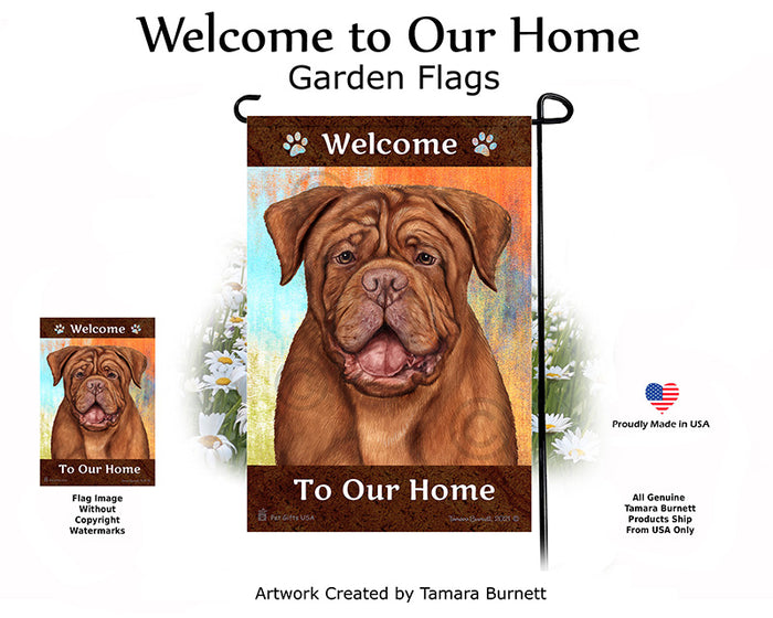 Dogue de Bordeaux Welcome To Our Home Garden Flags