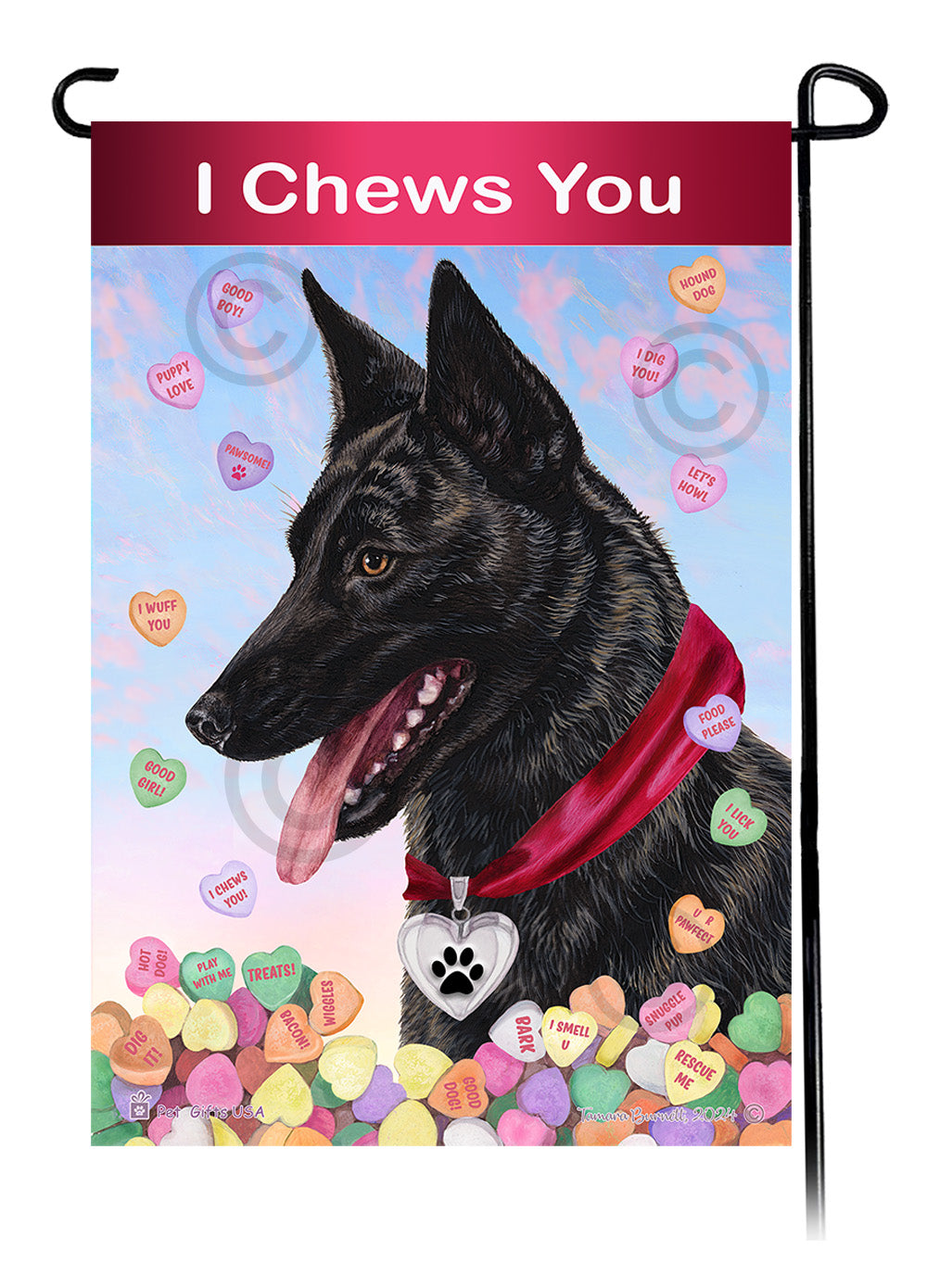 Dutch Shepherd Valentine Sweetheart - Garden Flag