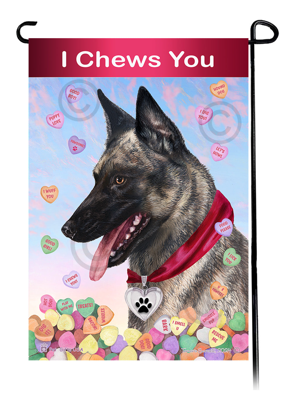 Dutch Shepherd Valentine Sweetheart - Garden Flag