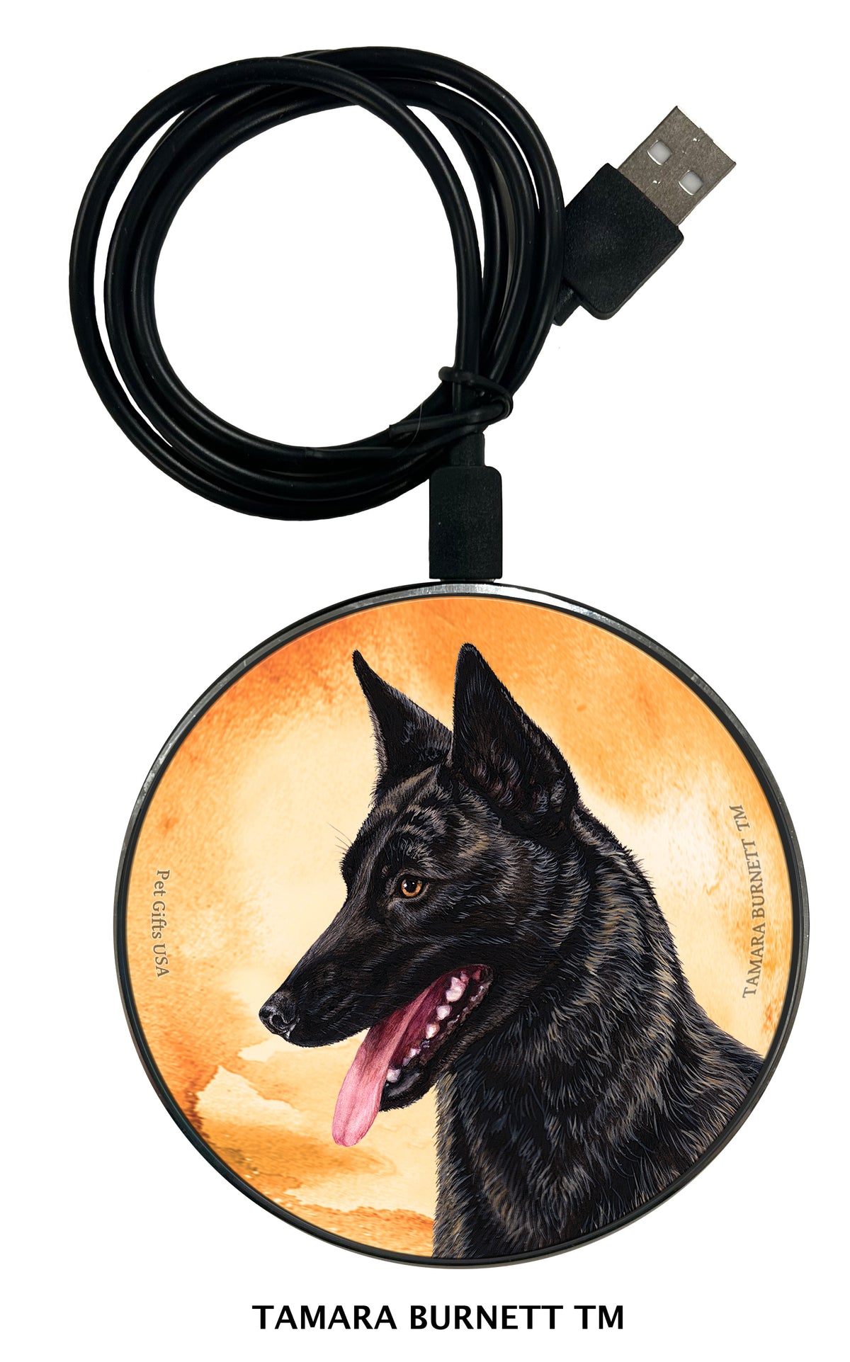 Dutch Shepherd Black Brindle Zoomies Wireless Charger